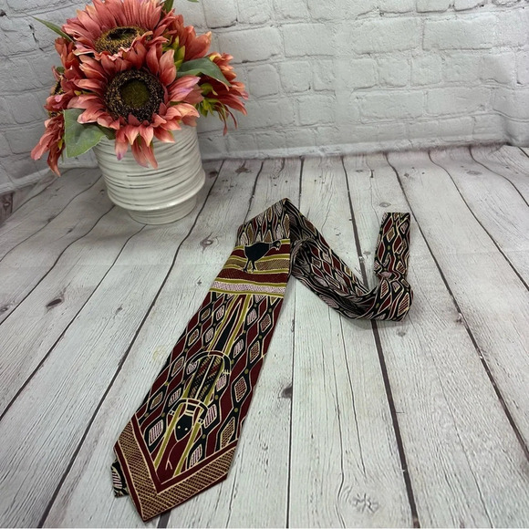 dreamings boxelder milwaukee company silk tie tribal design - Picture 1 of 7